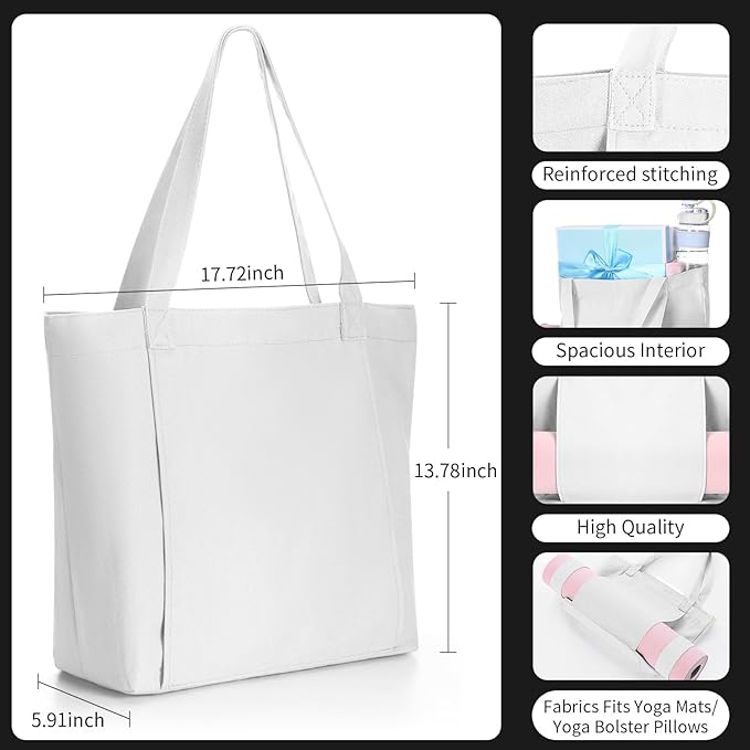 Yoga Bag Set for Women Including Yoga Mat Tote Bag, Booty Resistance Bands, Non Slip Sports Socks Silicone Ties for Pilates Travel Workout Office Home Gym