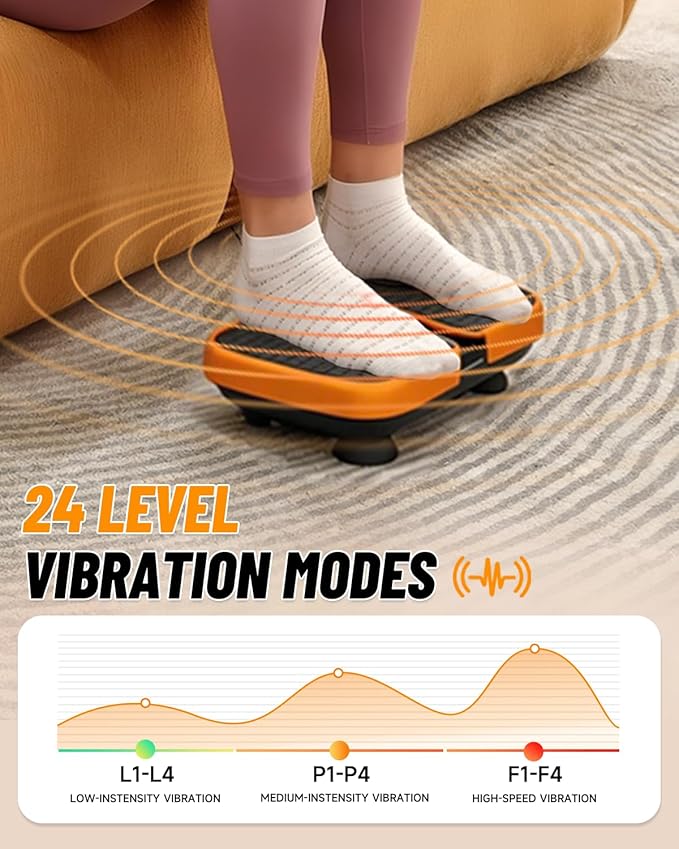 Portable Cordless Vibration Plate – Wireless, Rechargeable, 4 Speed Levels, for Body Massage, Relaxation & Circulation Boost