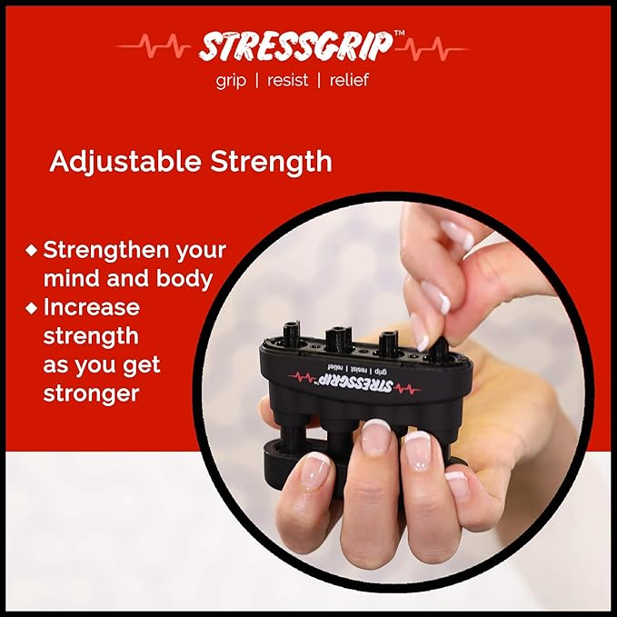 The Stress Ball for Adults (Medium) A Stress & Anxiety Relief Device - Comfortable Hand Exerciser - Stress Reliever & Hand Gripper - Black