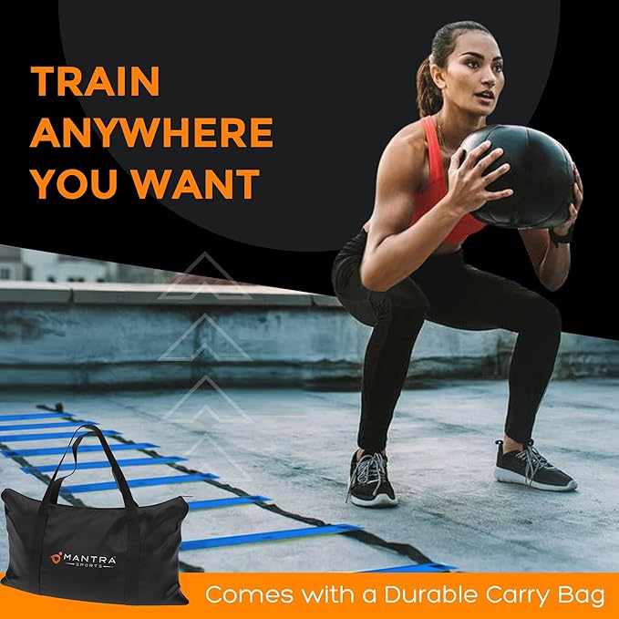 Soccer Training Equipment Agility Ladder Set, Sports Speed & Agility Training Equipment Kit with Cones & Drills, Speed Training Ladder for Footwork, Football Training Equipment