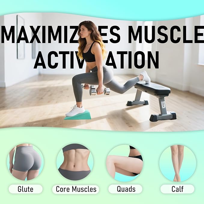 Squat Wedge Block with Guide for Heel Elevated Squat Weightlifting Slant Board for Squats with Carry Bag to Improve Mobility Balance and Strength Performance