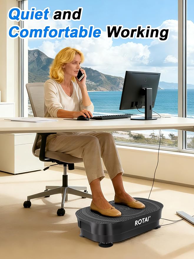 Vibration Plate Exercise Machine for Lymphatic Drainage，400 lbs Capacity Shake Plate Vibration Plate Machine for Weight Loss,Vibrating Plate for Full-Body Workouts for Men and Women(Black)