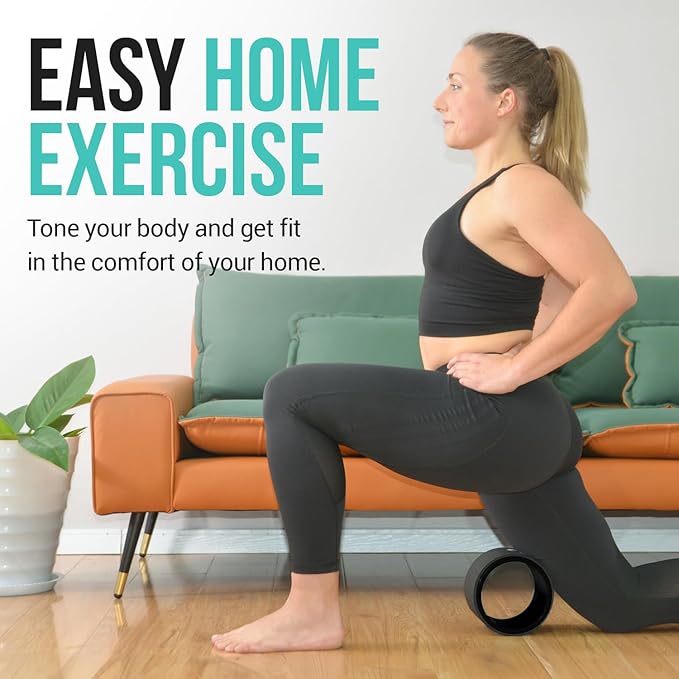 Extra Wide Yoga Wheel, Mini Yoga Wheel - Beginner Friendly Yoga Kit. More Comfortable, Stable and Safer Back Roller. Improve posture, better mobility. Ideal Home Exercise. Relieve Back Pain.