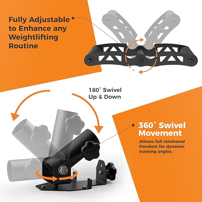 EVERSTRONG T Bar Row Attachment with V Bar Attachment Landmine Handle - 360 Swivel Landmine Attachment for Barbell for Full-Body Workout in Home Gym - Small Spaces - Deadlifts Squats Landmine Stand
