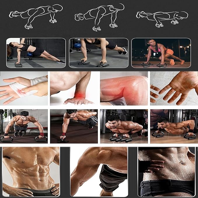 Push Up Bars, Push-up Handles, Set Of 2 Extra Thick Non Slip Foam Grip, Unique Sturdy Structure Push Up Stands, Perfect Strength Training Home Gym Push Up Handles For Floor