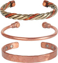 Touchstone copper bracelets | gift for men women |adjustable 100% pure solid real magnetic jewelry | handmade bracelet set combo | rope braided tibetan bangles.