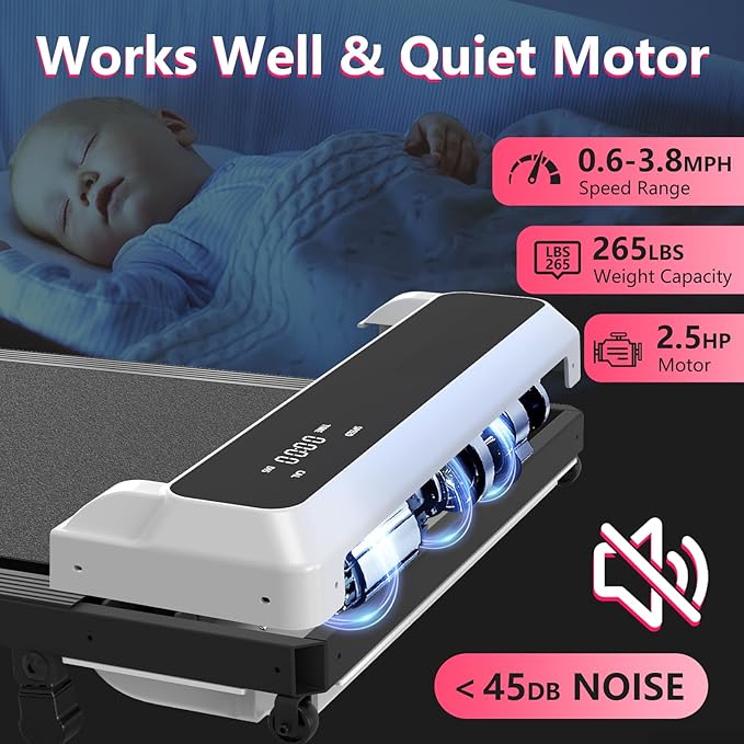 Walking Pad Treadmill with Incline,Under Desk Treadmill with Incline 2 in 1 for Walking and Jogging,2.5HP Compact Incline Walking Pad for Home Office with Remote Control