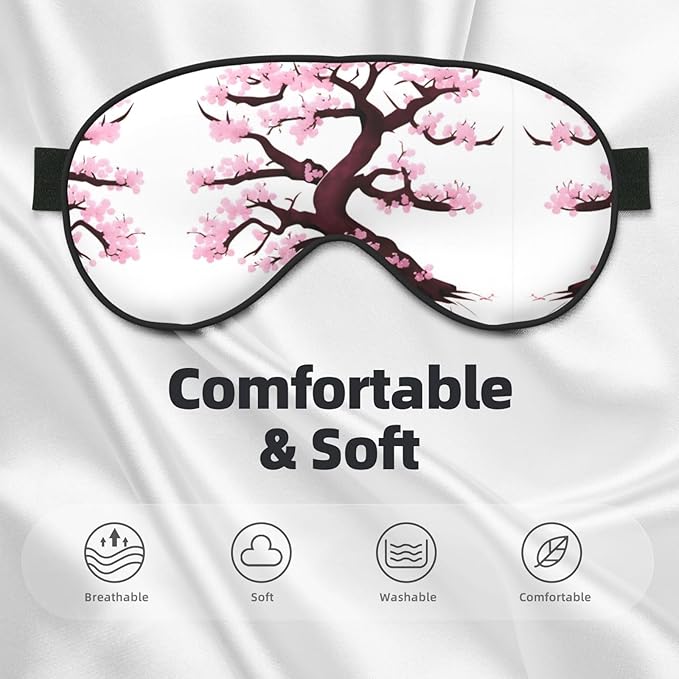 Cherry Blossoms Tree Head-Mounted Double-Sided Light-Blocking Sleeping Eye mask to Protect Eyes and Relieve Eye Fatigue