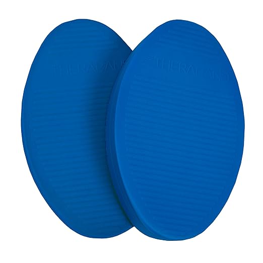 THERABAND Stability Trainer Pad, Intermediate Level, Soft, Set of 2, Blue Foam Balance Pad for Physical Therapy, Exercise Pad for Core Strength, Lightweight Non-Slip Balance Trainer, Portable Foam Pad for Home or Clinic Use