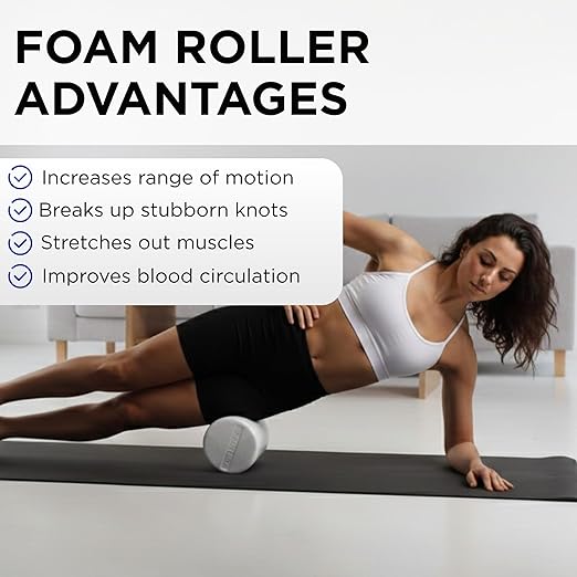 THERABAND Pro Foam Roller, 6" x 36" Round; White Back Roller, Compact 6 Inch Diameter for Deep Tissue Massage, Physical Therapy, Myofascial Release, Core Stabilization