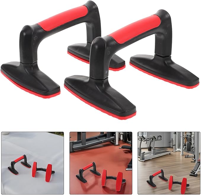 Luxshiny 2pcs Push up Brackets with Anti-slip Plastic Handles Gym Equipment for Home Fitness Strength Training Pushup Stands for Men Workout