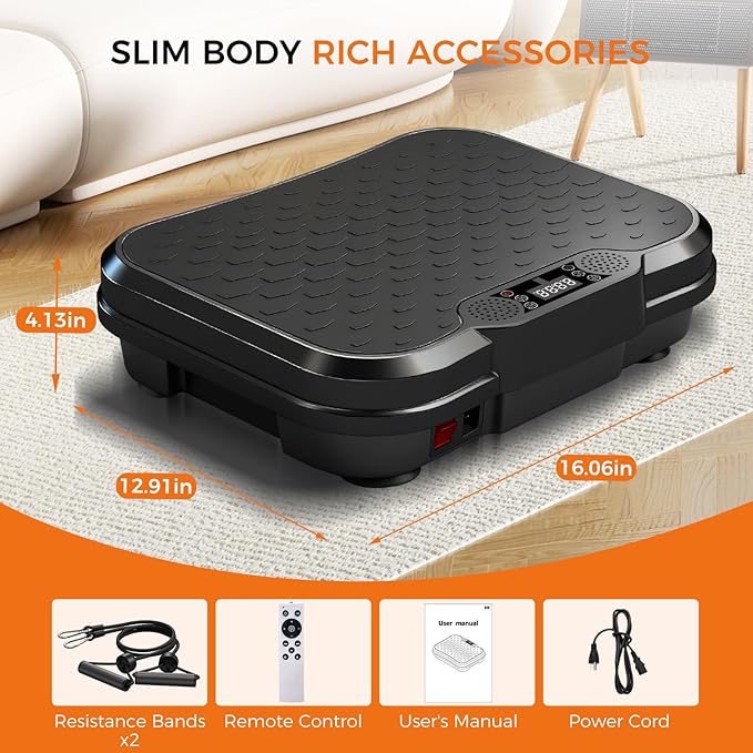 Vibration Plate Exercise Machine,Vibrating Platform for Lymphatic Drainage with 250 Speeds,500 lbs Weight Capacity,Vibrated Plates for Weight Loss,Full Body Workout Equipment for Fitness at Home