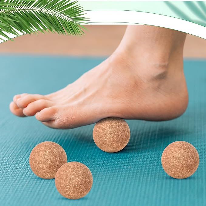 50 Pcs Cork Massage Ball 1.5 Inch Solid Hard Myofascial Release Yoga Ball for Back Foot Neck Pain Therapy Portable Tissue Muscle Release Tool for Home Office Travel