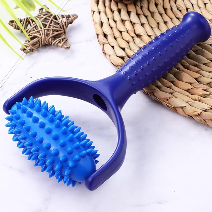 Lurrose Massage Balls Massage Roller with Handle and Nubs Massager Fascia Ball Self-Massage Roller for Body, Muscle, Relaxing