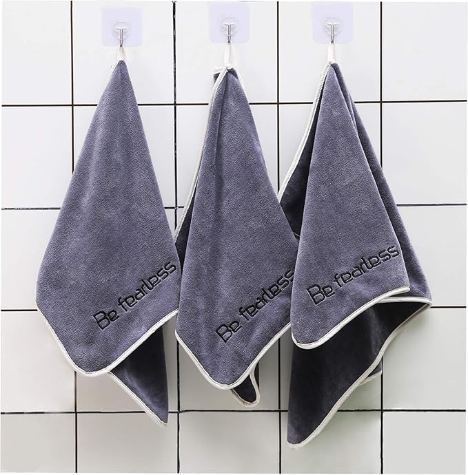 BOBOR 3-Pack 14 x 29 Inch Gym Towels, Workout Sweat Towel for Men Gym, Super Absorbent, Fast Drying Fitness Exercise Towels for Sweat, Soft Microfiber (Gray 3 Pack, 14" x 29")