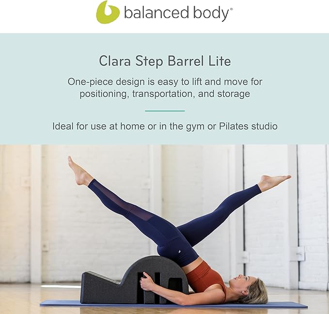 Balanced Body Clara Step Barrel Lite or Heavy, Pilates Barrel, Spine Corrector, Back Stretcher, Workout Equipment for Floor Exercise, Pilates Exercise Equipment for Home or Studio
