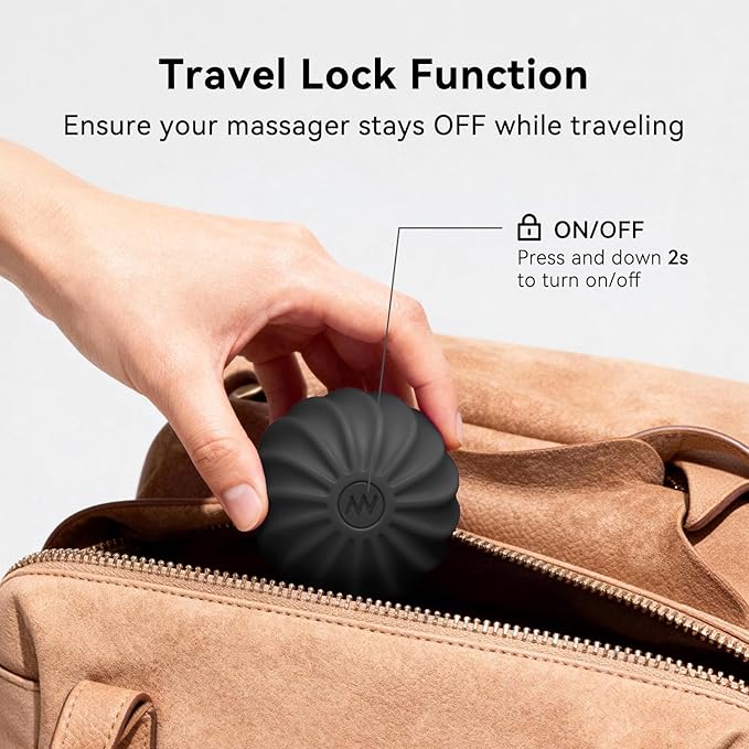 2.4" Mini Electric Vibrating Massage Ball, 10-Speed Fitness Yoga Massage Roller for Palm, Hand, Foot, Leg, Neck, Back, Multi-Directional Massage Ball (Black)