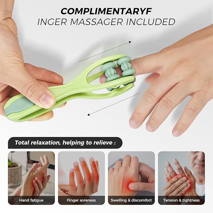 WUX Hand Massager with Heat Compression Relief, 3 Massage 4 Temperatures 5 Compression Models Therapy Glove, Arthritis & Wrist Carpal Tunnel Muscles Pressure Point Therapy, Ideal Gifts for Women/Men