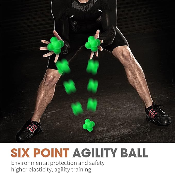 AIRLAXER Reaction Ball,Reflex Ball for Hand Eye Coordination Training,2.83 inch,Pack of 3-Orange,Blue,Green