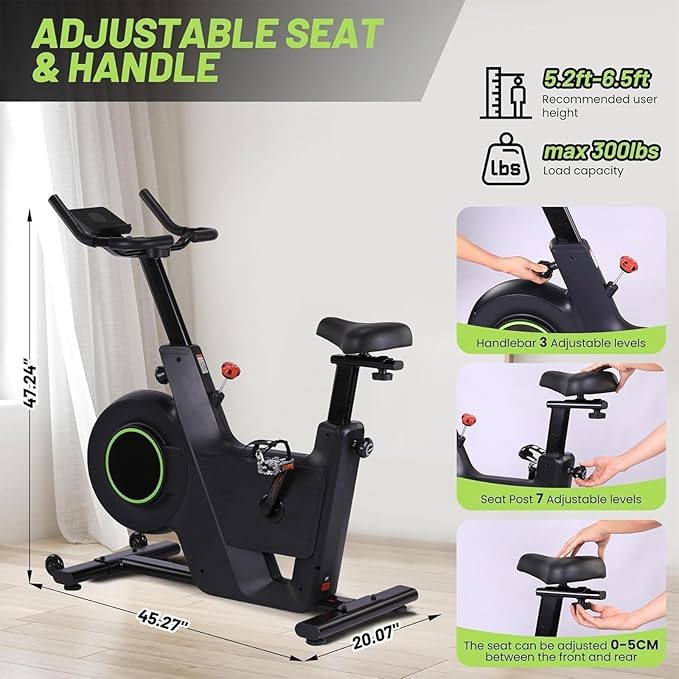 30 LBS Magnetic Indoor Cycling Bike,Stationary Bikes with 9-Level Handlebar Adjustment and 14-Level Seat Height,LCD Monitor for Home Cardio,Home Workouts and Gym