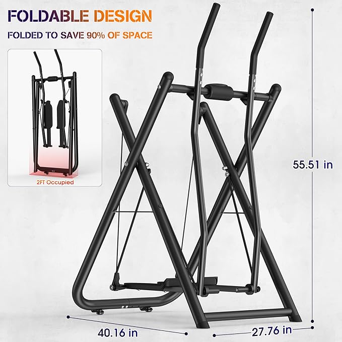 Air Walk Elliptical Glider Machine,Ellipse Machine for Home Cross-Training Arm/Leg Cardio Workout Equipment,Fully Assembled Low-Impact Design for Home Gym,600LBS Loading Capacity-New Version