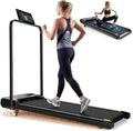 ANCHEER Folding Walking Pad Vibration with Handle, 1500W Portable Treadmill with 12% Incline & 8 Modes, 350lb Under Desk Vibration Treadmills for Home/Office,Installation-Free