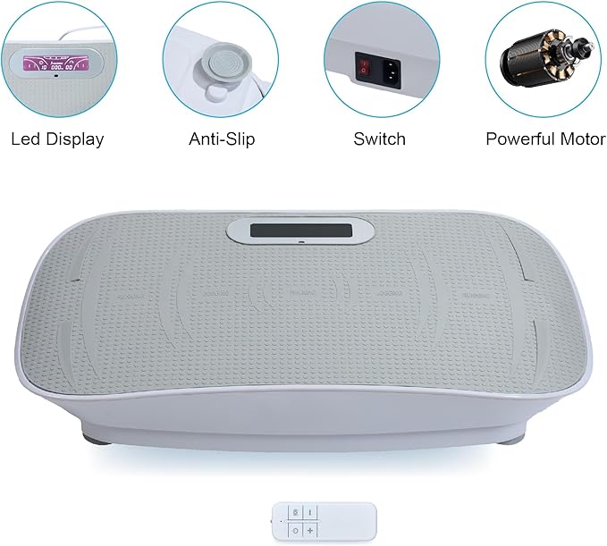 Beaunicorn Vibration Plate, Exercise Equipment Full Body,10-Frequency Weight Los& Vibration Plate for Lymphatic Drainage Machine for Unisex