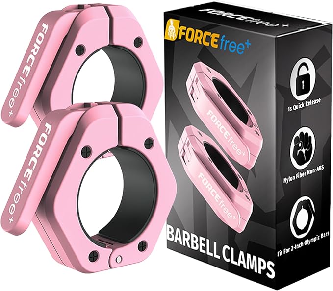 Barbell Clips (Pair), Barbell Clamps, Quick Release Olympic Barbell Clamps with Anti Slip TPR Grip, Barbell Collars for Secure Weightlifting & Powerlifting