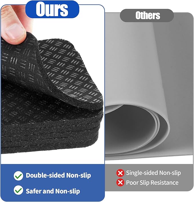 Treadmill Mat 6 Pcs, 4" x 4" x 0.2" Exercise Equipment Mat Non-Slip Anti Vibration High Density Silicone for Carpet Floors, Hardwood, Concrete Floors and More (Square Shape)