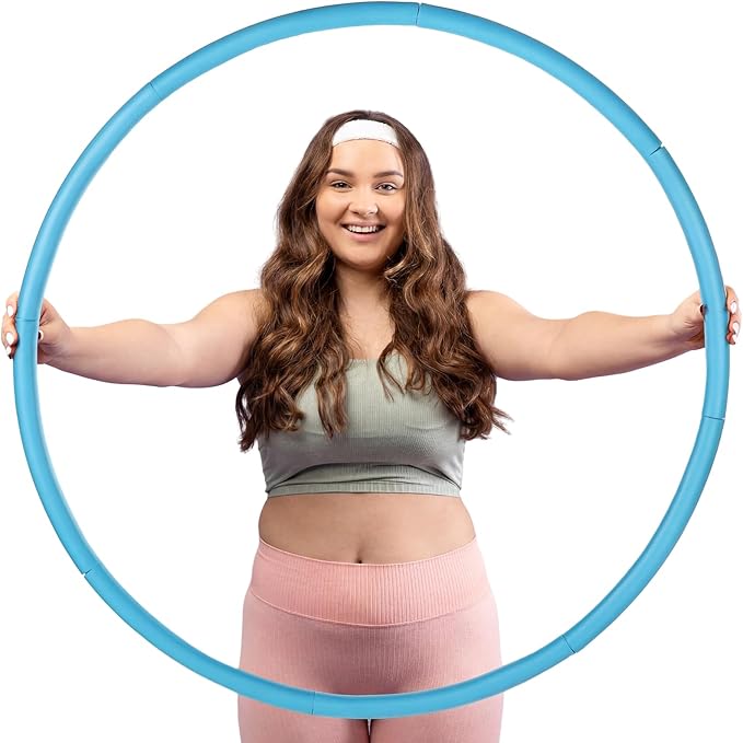 Exercise Fitness Hoop for Women 37 Inch Removable Adjustable Weighted Hoop Suitable for Adult Weight Loss and Home Fat Burning Exercise Workouts Gym