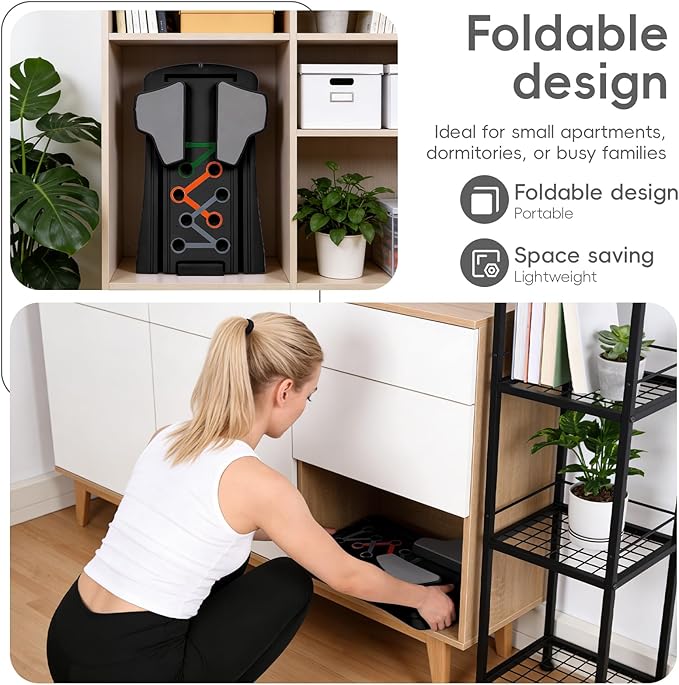 Pilates Board, Foldable Pilates Reformer for Home, Multifunctional Abdominal Trainer, Pilates Machine for Home Workout, Non Slip Lightweight Core Trainer for Plank Crunch Push Up