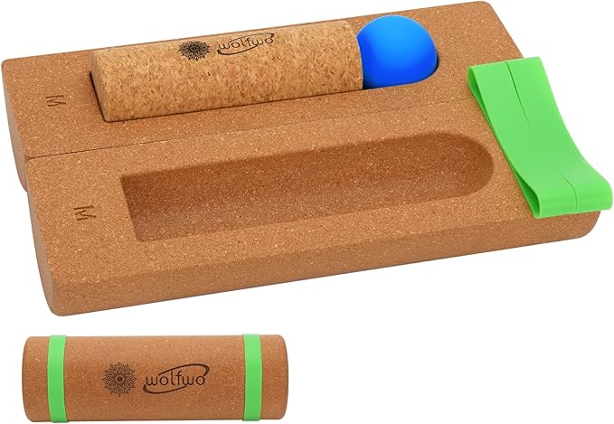 Foot Balance Cork - Foot Collective Cork Balance &Natural Wood for Feet Strengthening, corking balance board For Home Gym|Office Fitness Equipment for Plantar Fasciitis Relief | Foot Balance Trainer