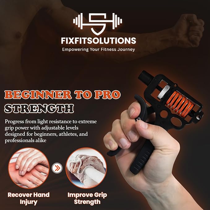 Adjustable 10–400 lb Grip Strength Trainer (Premium Adjustable Grip Strengthener for Forearm Training) Alloy Frame, Titanium-Plated Steel, TPR Non-Slip Handles | Color Orange