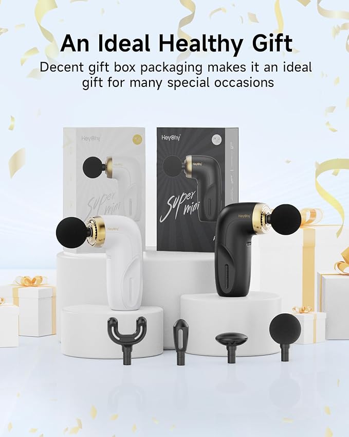 A1 Super Mini Massage Gun, Percussion Deep Tissues Muscle Massager, Compact Sports Travel Massage Gun, Portable Handheld Massager for Office, Home, Athletes(White)