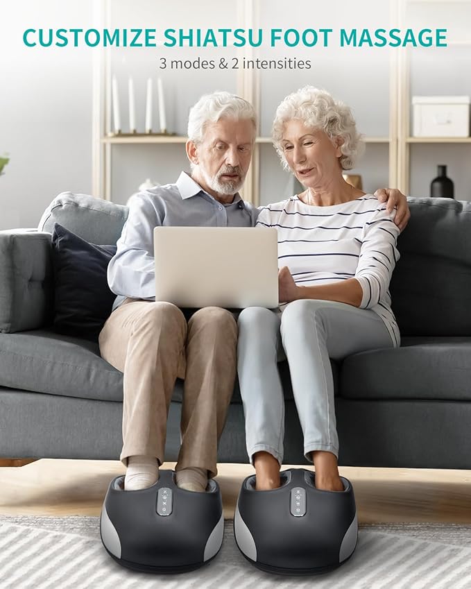Nekteck Shiatsu Foot Massager with Heat, Heated Foot Massager Machine for Neuropathy & Plantar Fasciitis, Adjustable Intensity, FSA Eligible HSA Store Eligible, Ideal Gifts for Women & Men