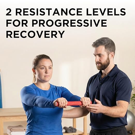THERABAND FlexBar, 2 Pack, Red, Green, Therapy Twist Bar, Hand & Wrist Strength, Tennis & Golfer's Elbow, Tendonitis, Rehab Tool for Resistance Exercise, Grip Training, Relief & Recovery