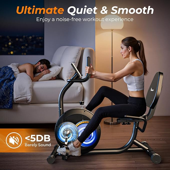 OWLSKY Recumbent Exercise Bike for Home Gym, Magnetic Stationary Bike with 16-Level Resistance, Quiet 15LBS Flywheel, 300LBS Capacity, Low-Impact Cardio & Physical Therapy