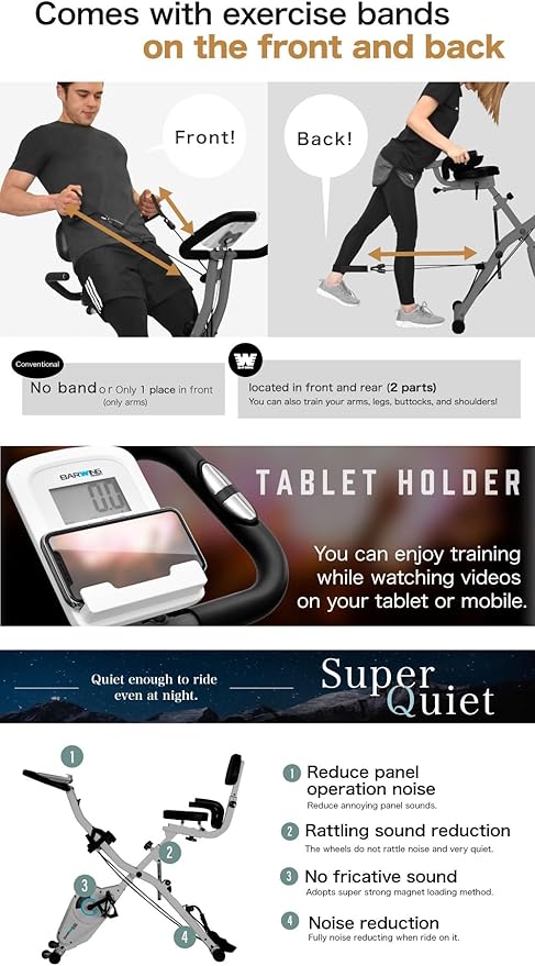 Exercise Bike for Home Workout Stationary Bike | 330LB Capacity, 16-Level Magnetic Resistance, Seat Backrest Adjustments