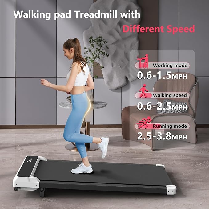 Walking Pad Treadmill with Incline,Under Desk Treadmill with Incline 2 in 1 for Walking and Jogging,2.5HP Compact Incline Walking Pad for Home Office with Remote Control