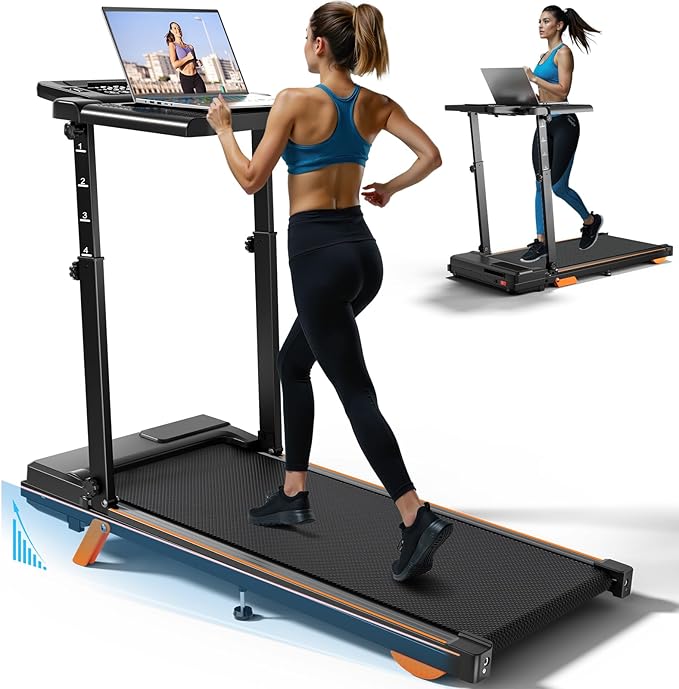 Walking Pad Treadmill with Handle Bar & Incline, Advzon Portable Under Desk Treadmill for Home, 2 in 1 Walking Running Machine with 300+ lbs Capacity and LED Display