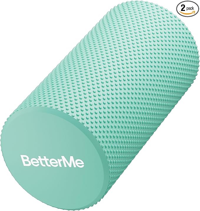 BetterMe Foam Roller for Muscle Recovery – High Density Exercise Roller for Back &Legs – Deep Tissue Massage Roller for Tension, Relief & Stretching (Subtle Mint)