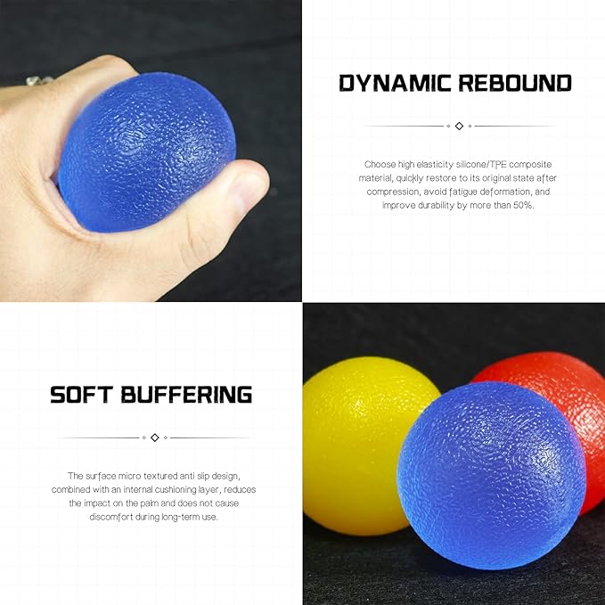 4 Pack Stress Balls for Adults,Squeeze Ball,Squeeze Balls for Hands Therapy,Hand Exercisers for Therapy,Hand Exercise Ball with Different Resistance Levels,Hands Squeezers for Arthritis,Wrist Rehab