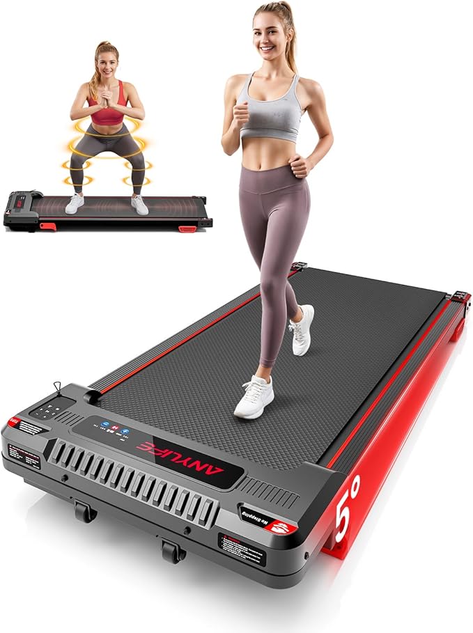 Walking Pad Treadmill, Anylife Incline Walking Pads Under Desk 330lb Capacity, 2.5HP Portable Treadmills for Home, Compact Treadmill Small Running Pad with LED Display, Remote Control