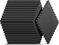 24 Pack Home Gym Mat, Puzzle Exercise Mat, EVA Interlocking Foam Floor Tiles for Home Workout Equipment and Kids' Play Areas - Black, 24 in x 24 in x ½ in - 24 Tiles (Black, 24 Pack, 96 SQ FT)
