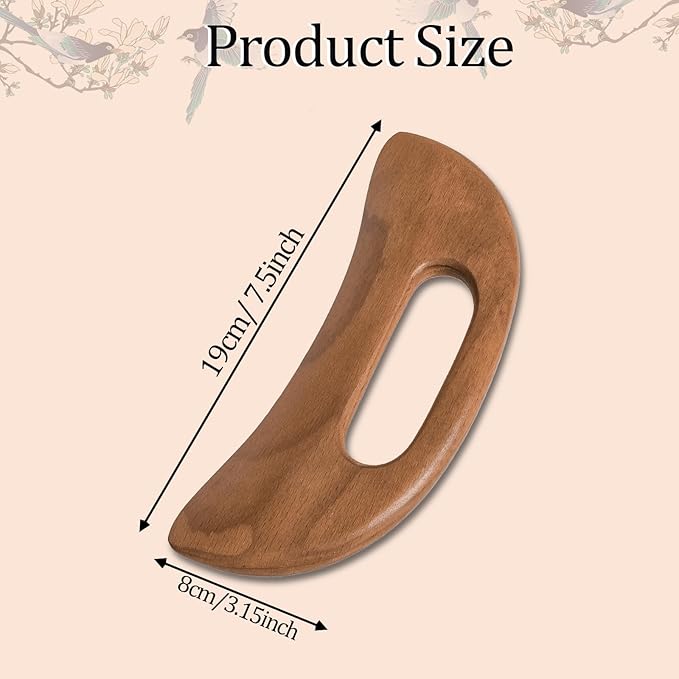 Wooden Cellulite Massager, Body Guasha Tool Lymphatic Drainage Massager Muscle Scraper Back Massage Tool Relieve Muscle Fatigue, Body Gua Sha Paddle Anti Cellulite Tool for Women and Men