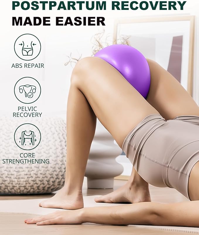 Trideer 9-Inch Pilates Ball, Small Exercise Ball for Yoga, Core Training, Physical Therapy, Balance, Stability and Stretching Pilates Equipment with Inflation Straw