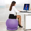 Yoga Ball Chair Office Ball Chair with Base & Pump, Stability Yoga Ball Seat for Back Pain Relief, Home Gym Exercise Ball Chair for Core Strength Training ( Color : Purple , Size : Diameter 65cm ( 25