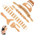 Wood Therapy Massage Tools 7-in-1, Wooden Lymphatic Drainage Massager Body Cellulite Massage Tool, Maderoterapia Kit Cellulite Massager for Body Sculpting,Contouring,Relief Muscle