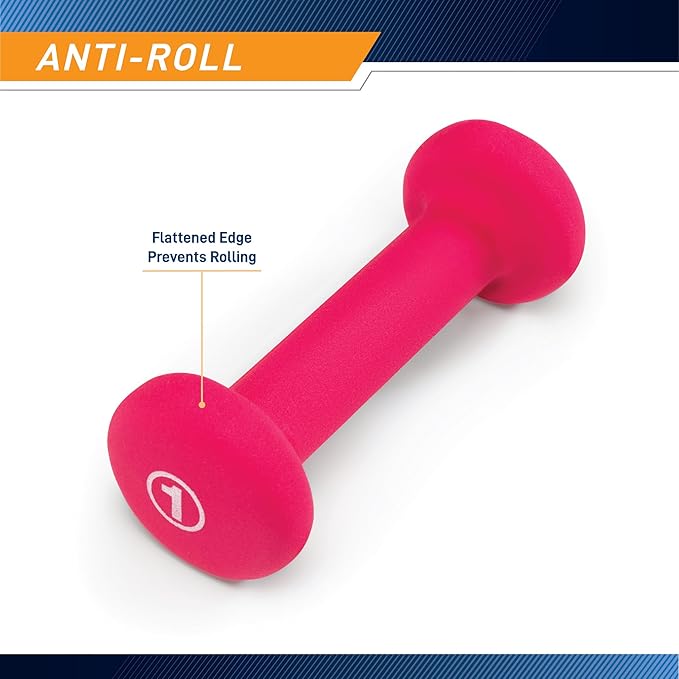 Marcy Colored Neoprene Dumbbell Hand Weights, Exercise Free Weights for Home Gym - Sold in Singles