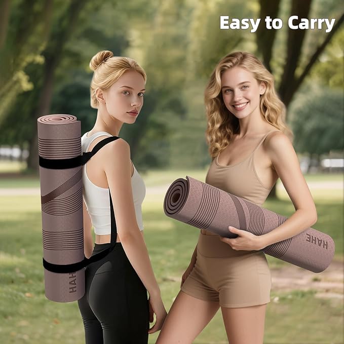 Yoga Mat High Density Exercise Mat, 76"x32"x0.27"Thick Wide & Large Yoga Mat for Women Men, Professional POE Workout Mat for Yoga, Pilates, Fitness & Stretching